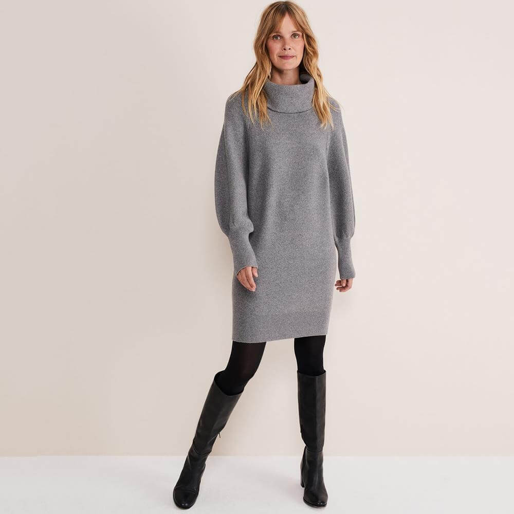 Long grey clearance jumper dress